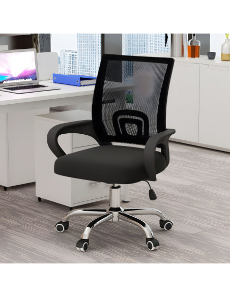 
Pasukama biuro kėdė su tinkliniais ratukais iki 150 kg - juoda
