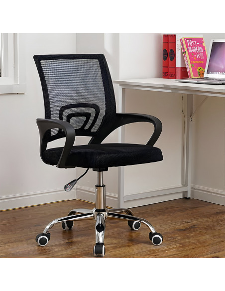 
Pasukama biuro kėdė su tinkliniais ratukais iki 150 kg - juoda
