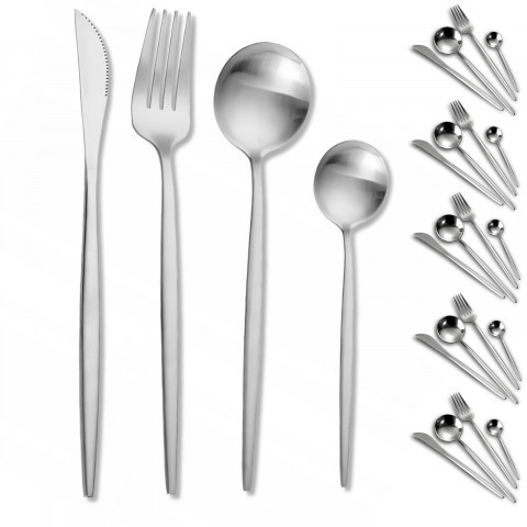 
Stalo įrankių rinkinys 6 asmenims, PLIENINIS - 24 dalys
