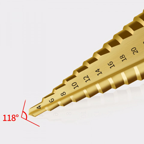 
Laiptuoti kūginiai grąžtai metalui 4-12/ 4-20/ 4-32 mm PLIENUI - 3 vnt.
