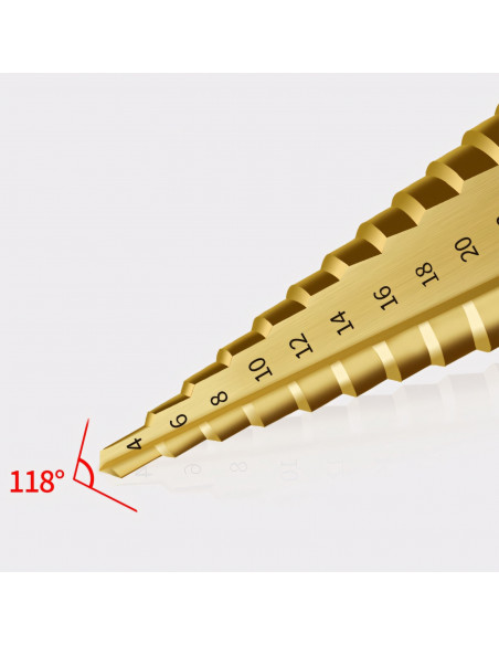 
Laiptuoti kūginiai grąžtai metalui 4-12/ 4-20/ 4-32 mm PLIENUI - 3 vnt.
