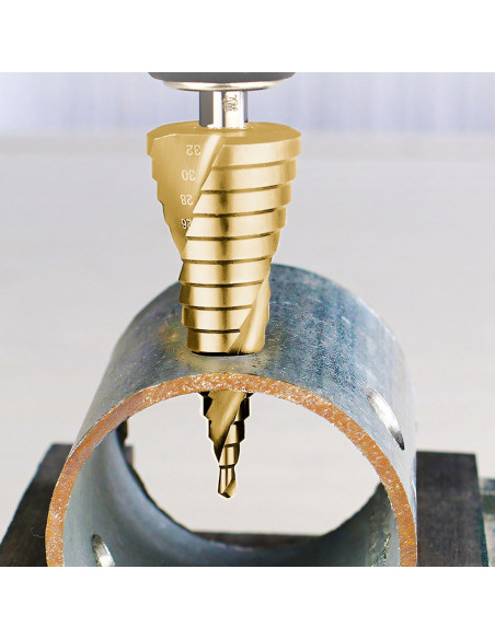 
Laiptuoti kūginiai grąžtai metalui 4-12/ 4-20/ 4-32 mm PLIENUI - 3 vnt.
