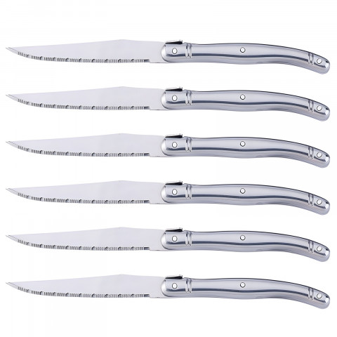 
Dantytų virtuvinių peilių rinkinys BBQ kepsniams bloke - 6 vnt.
