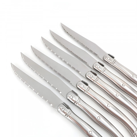 
Dantytų virtuvinių peilių rinkinys BBQ kepsniams bloke - 6 vnt.
