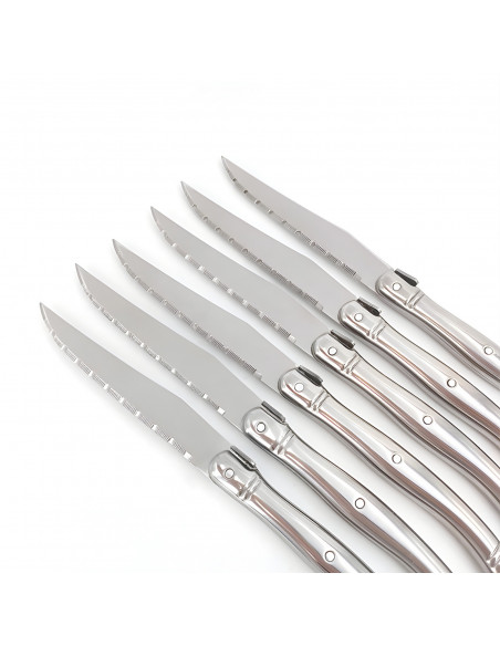 
Dantytų virtuvinių peilių rinkinys BBQ kepsniams bloke - 6 vnt.
