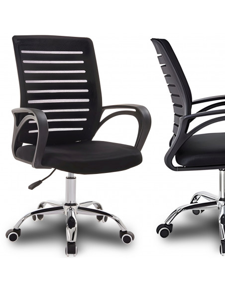 
Pasukama biuro kėdė ant ratukų, ventiliuojama, iki 150 kg - juoda
