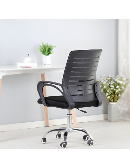 
Pasukama biuro kėdė ant ratukų, ventiliuojama, iki 150 kg - juoda
