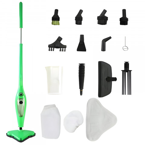 
Daugiafunkcis garinis valytuvas su šluoste, 12 viename, 1300 W – rinkinys
