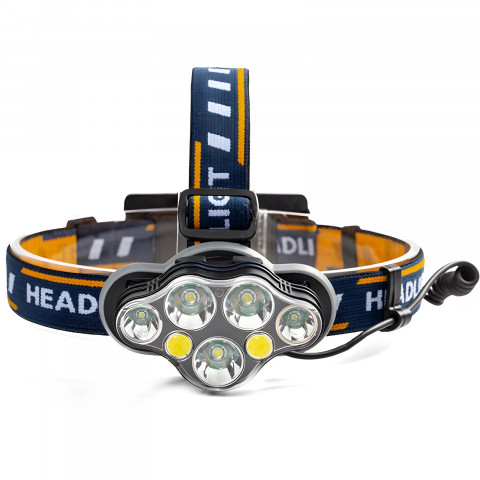 
Įkraunamas vandeniui atsparus priekinis žibintas su 8 LED režimais
