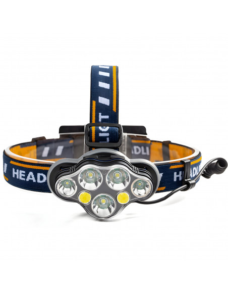 
Įkraunamas vandeniui atsparus priekinis žibintas su 8 LED režimais
