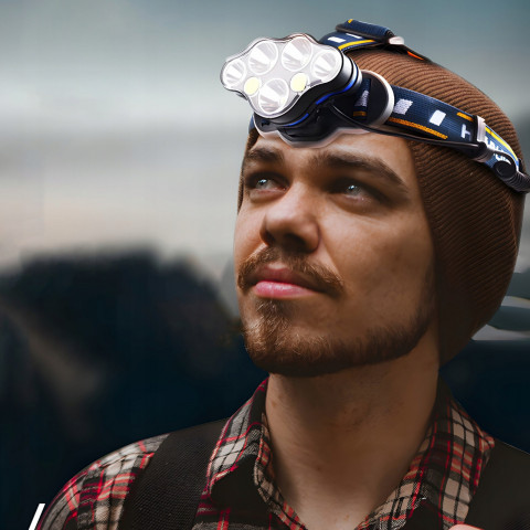 
Įkraunamas vandeniui atsparus priekinis žibintas su 8 LED režimais
