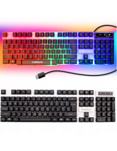 
Laidinė multimedijos klaviatūra su foniniu apšvietimu žaidėjams, spalvinga USB
