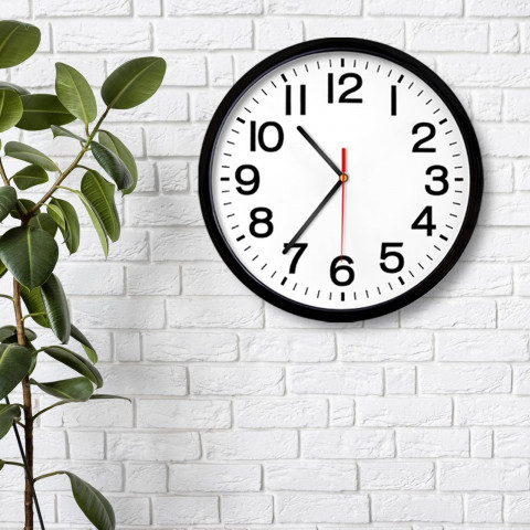 
Klasikinis tylus kvarcinis sieninis laikrodis, 20 cm skersmens
