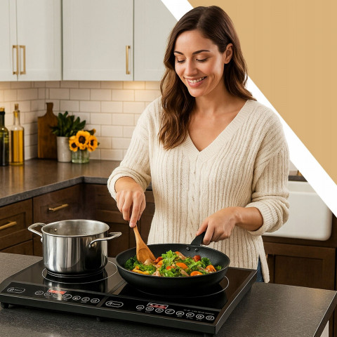 
Nešiojama indukcinė viryklė, 2 kaitinimo zonos, 4000 W
