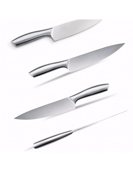 
Plieninių virtuvinių peilių rinkinys bloke - 16 dalių.
