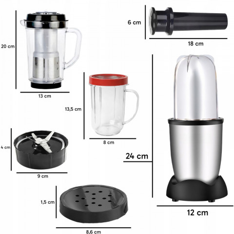 
Sulčiaspaudė-trintuvas su 4 puodelių sulčiaspaudės funkcija, 250 W
