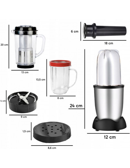 
Sulčiaspaudė-trintuvas su 4 puodelių sulčiaspaudės funkcija, 250 W
