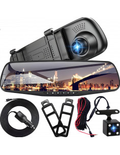 
Automobilinis vaizdo registratorius su galinio vaizdo kamera veidrodyje FULL HD TF
