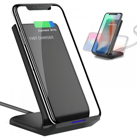 
Belaidis indukcinis išmaniojo telefono įkroviklis su Qi 10W stovu
