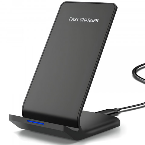 
Belaidis indukcinis išmaniojo telefono įkroviklis su Qi 10W stovu
