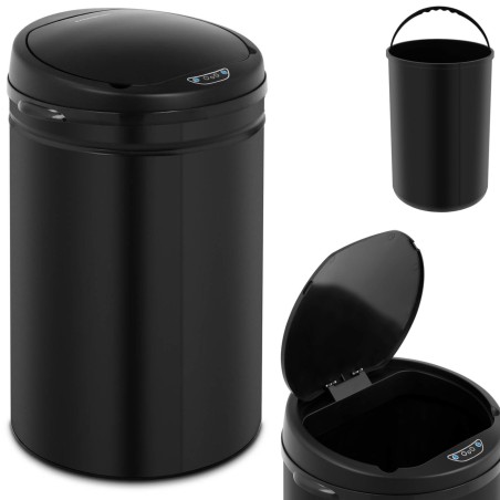 Automatinė bekontaktė šiukšliadėžė su konteineriu ir judesio jutikliu, diapazonas 30 cm 30 l JUODAS Automatinė bekontaktė šiukšliadėžė su konteineriu ir judesio jutikliu, diapazonas 30 cm 30 l JUODAS