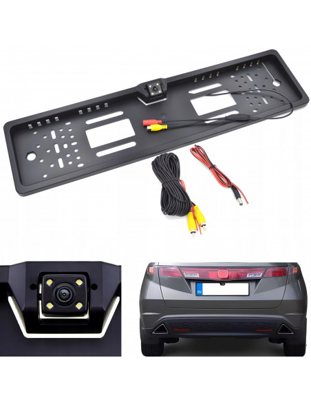 
Automobilio galinio vaizdo kamera RCA numerio ženklo rėmelyje
