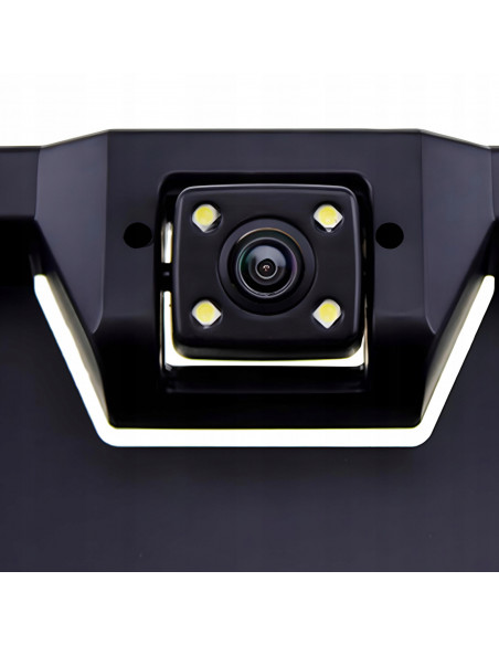 
Automobilio galinio vaizdo kamera RCA numerio ženklo rėmelyje
