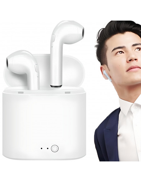 
„BT i7s“ belaidės ausinės su išorinės baterijos funkcija – baltos
