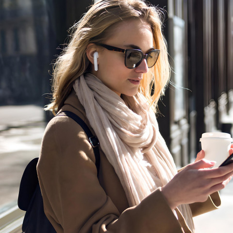 
„BT i7s“ belaidės ausinės su išorinės baterijos funkcija – baltos
