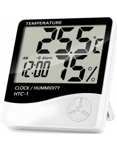 
Skaitmeninis termometras-higrometras su žadintuvu ir data, stovintis, maitinamas baterijomis, 0–50 °C
