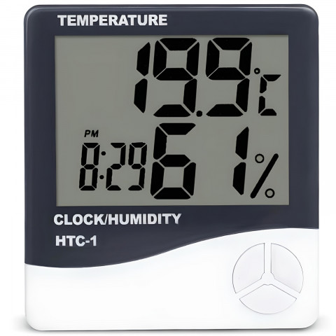 
Skaitmeninis termometras-higrometras su žadintuvu ir data, stovintis, maitinamas baterijomis, 0–50 °C
