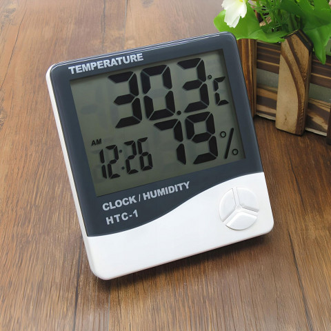 
Skaitmeninis termometras-higrometras su žadintuvu ir data, stovintis, maitinamas baterijomis, 0–50 °C
