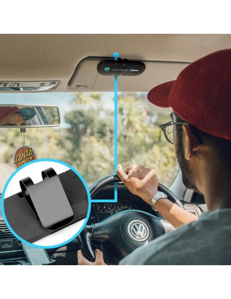 
„Bluetooth“ automobilio laisvų rankų įranga su segtuku
