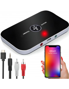 
„Bluetooth“ siųstuvas-imtuvas / siųstuvas garso perdavimui, 3,5 mm RCA lizdas

