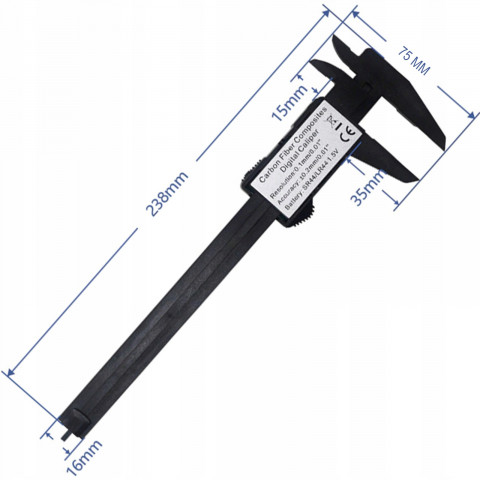 
Elektroninis slankmatis LCD korpuse 0–150 mm
