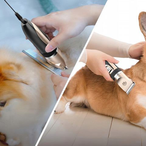 
Belaidis ir elektra maitinamas šunų kirpimo aparatas su 4 priedais
