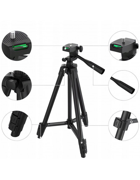 
Trikojis stovas su telefono laikikliu ir „Bluetooth“ nuotolinio valdymo pultu, 35–103 cm
