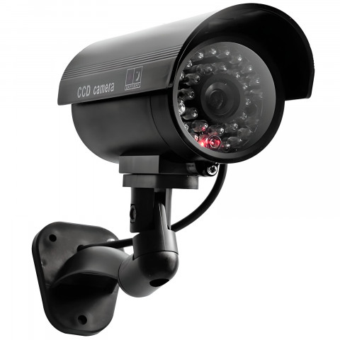 
Netikra stebėjimo kamera su mirksinčiu saulės energija varomu LED
