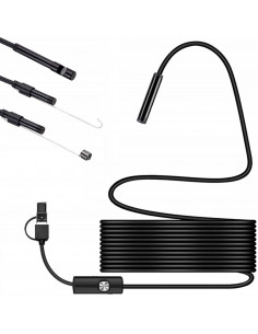 
Endoskopo apžiūros kamera, 3 antgaliai, IP67, 6 LED
