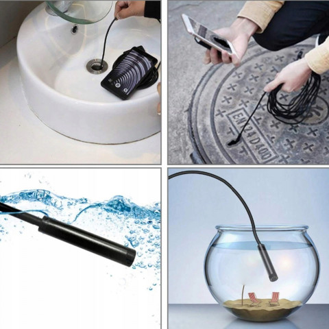 
Endoskopo apžiūros kamera, 3 antgaliai, IP67, 6 LED
