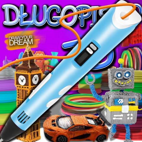 
3D rašiklių rinkinys vaikams + PLA papildymai
