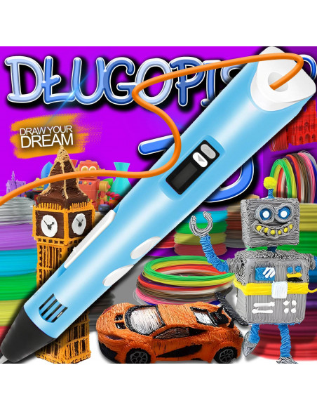 
3D rašiklių rinkinys vaikams + PLA papildymai
