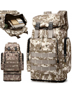 
Karinė taktinė išgyvenimo kuprinė 50 l – smėlio spalvos
