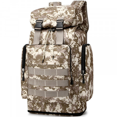 
Karinė taktinė išgyvenimo kuprinė 50 l – smėlio spalvos
