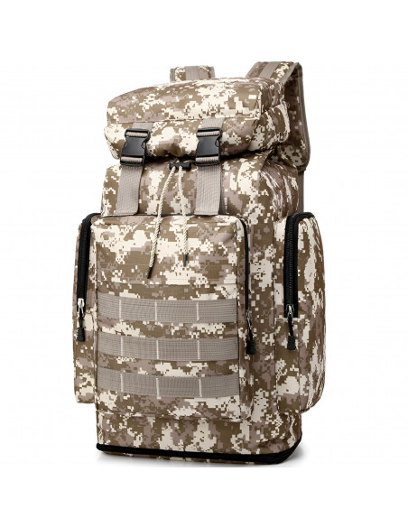 
Karinė taktinė išgyvenimo kuprinė 50 l – smėlio spalvos
