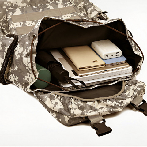 
Karinė taktinė išgyvenimo kuprinė 50 l – smėlio spalvos
