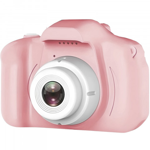
Vaikiškas skaitmeninis fotoaparatas su 5 žaidimais, 2 colių, su „MicroSD“ kortele – rožinis
