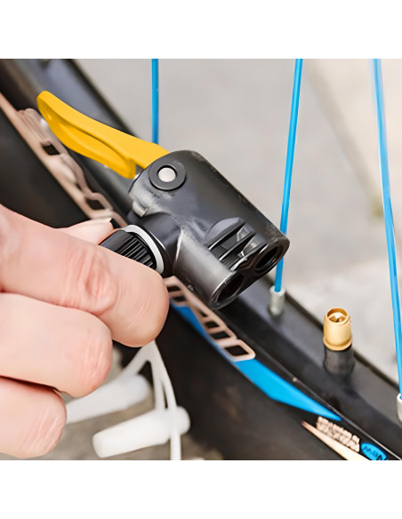 
Dvigubo stūmoklio kojinis siurblys automobiliui ir dviračiui su 10 barų manometru
