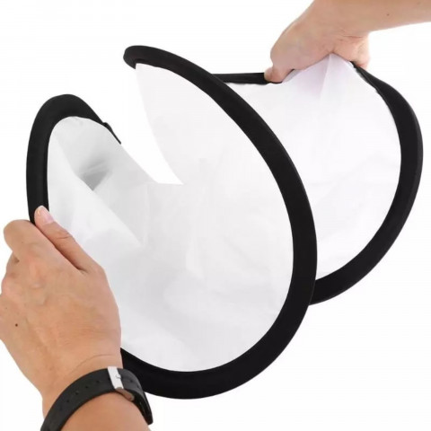 
Apvalus 5 viename fotoatšvaitas, aukso, sidabro, baltos spalvos, sulankstomas, 60 cm skersmens
