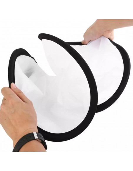 
Apvalus 5 viename fotoatšvaitas, aukso, sidabro, baltos spalvos, sulankstomas, 60 cm skersmens
